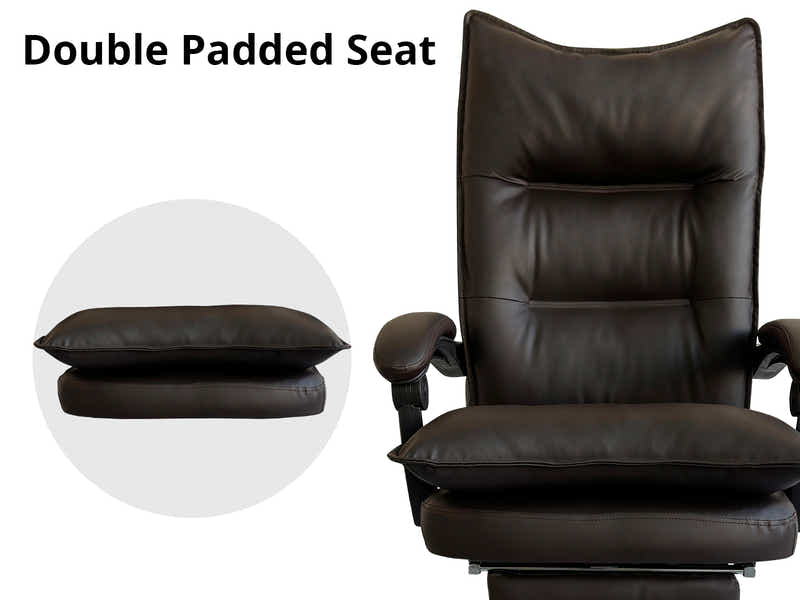 New Markus Office Chair with Footrest PU Coffee