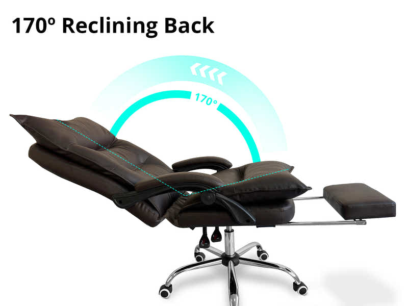 New Markus Office Chair with Footrest PU Coffee