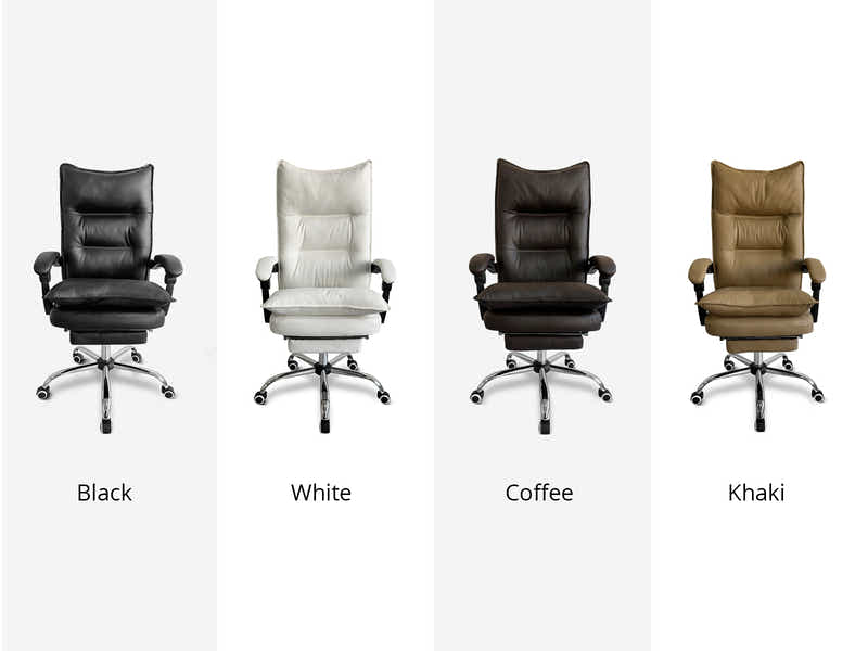 New Markus Office Chair with Footrest PU Coffee