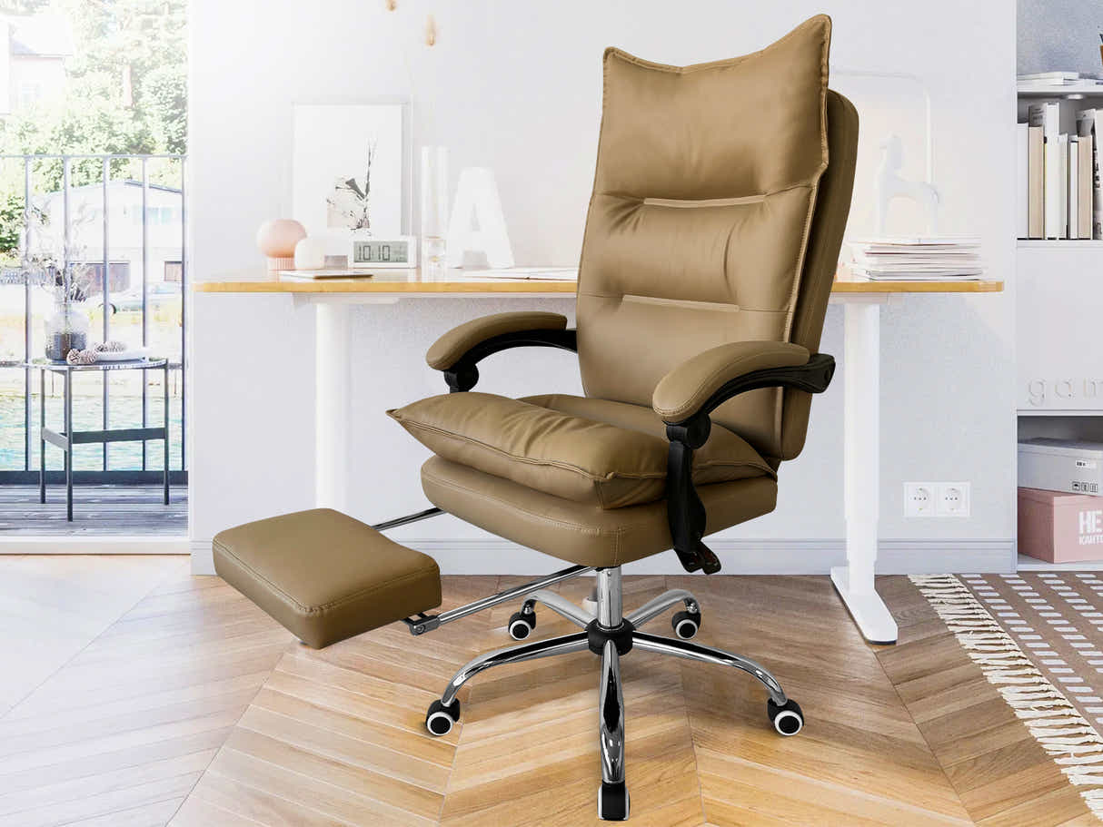 New Markus Office Chair with Footrest - Khaki