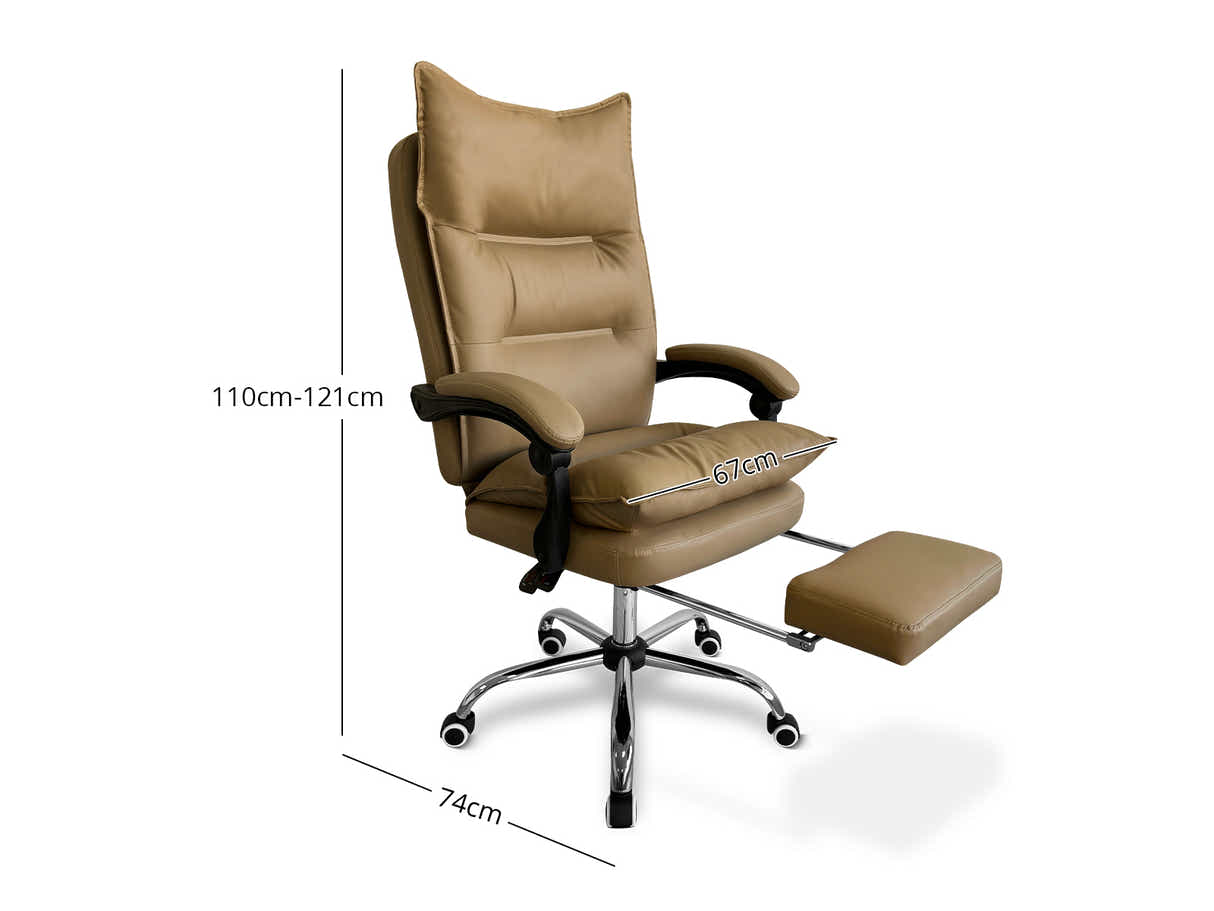 New Markus Office Chair with Footrest - Khaki