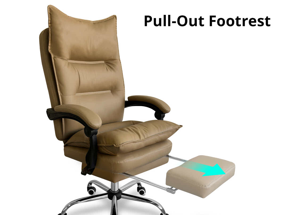 New Markus Office Chair with Footrest - Khaki