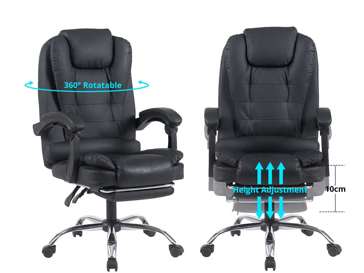 Hermia Massage Office Chair PVC - Black
