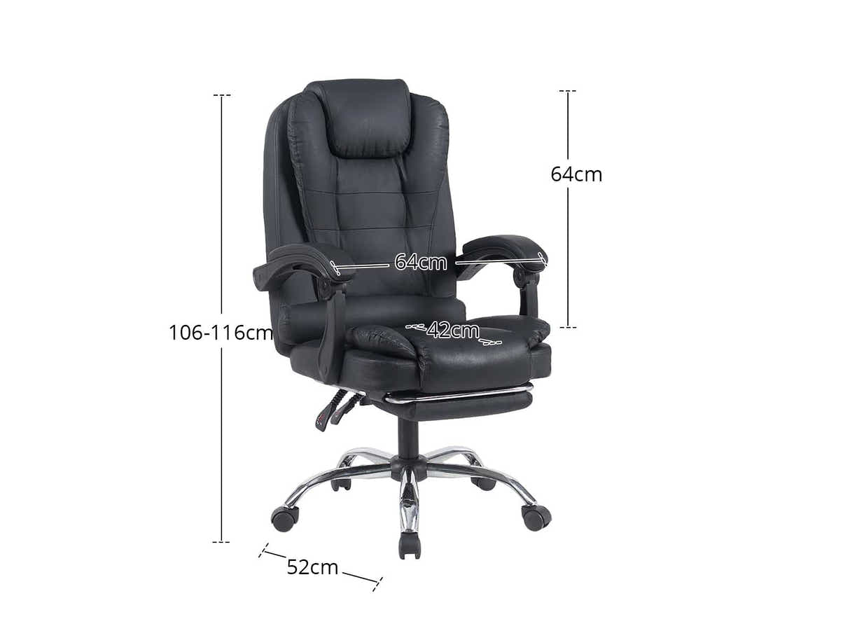 Hermia Massage Office Chair PVC - Black