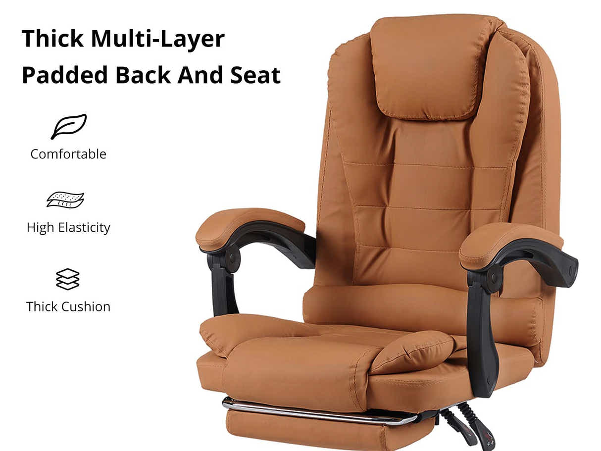 Hermia Massage Office Chair PVC - Brown