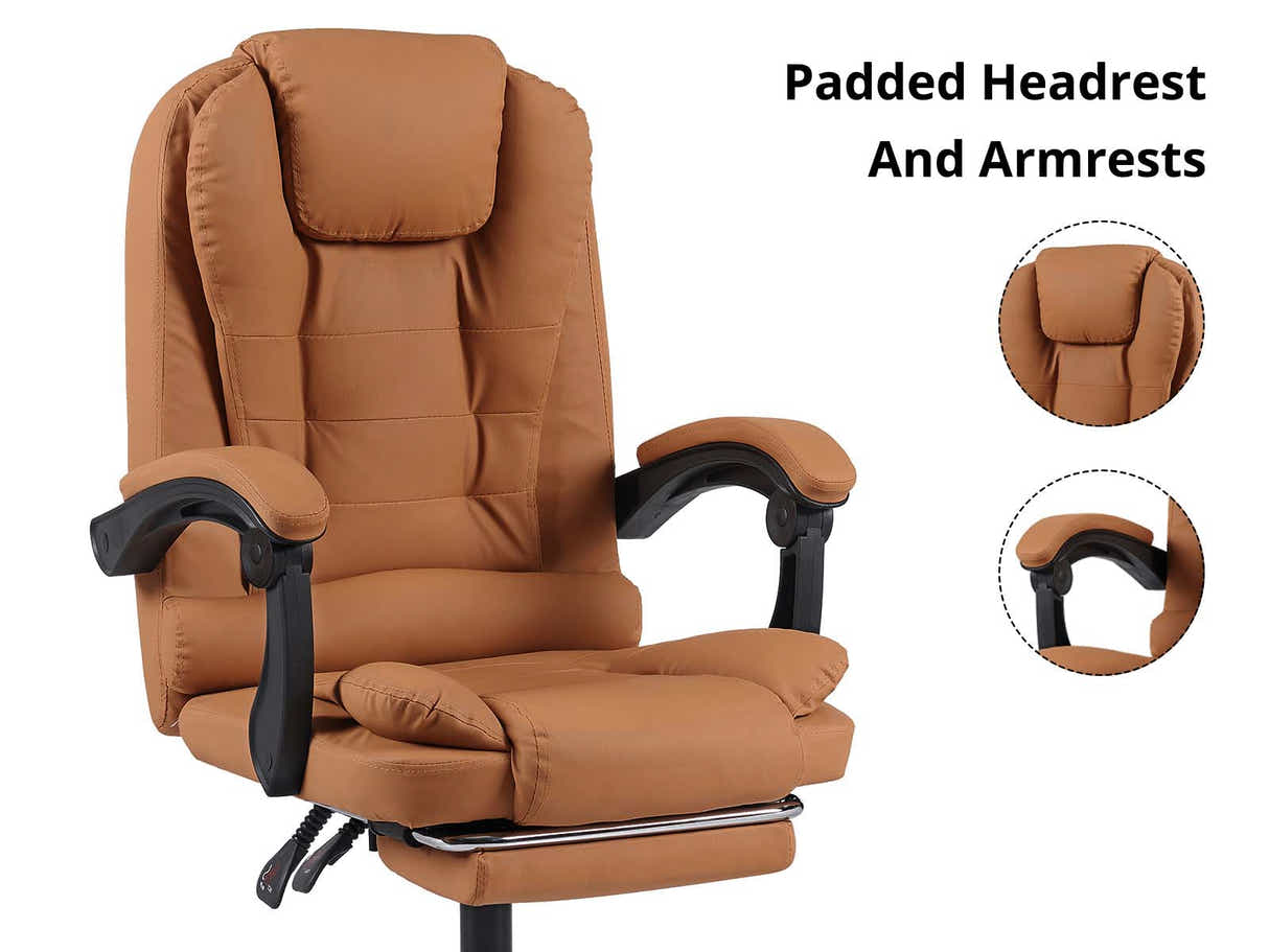 Hermia Massage Office Chair PVC - Brown