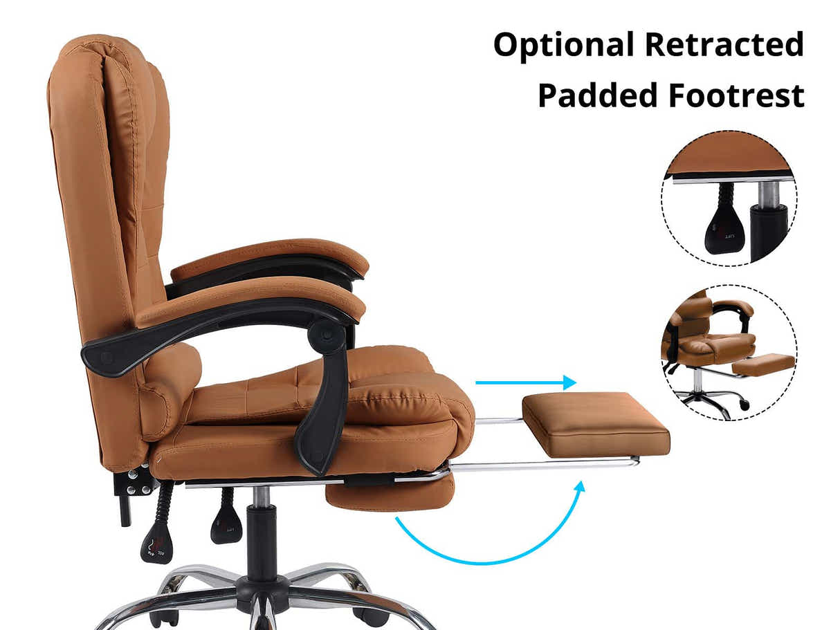 Hermia Massage Office Chair PVC - Brown