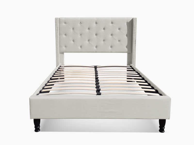 New Lisbeth Bed Frame Beige - Double