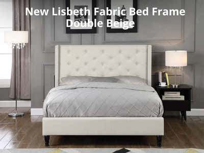 New Lisbeth Bed Frame Beige - Double