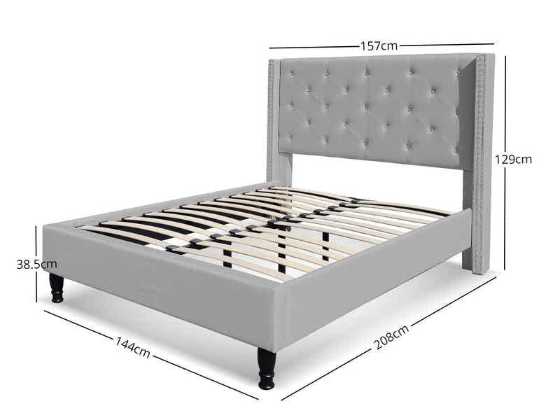 New Lisbeth Bed Frame Grey - Double