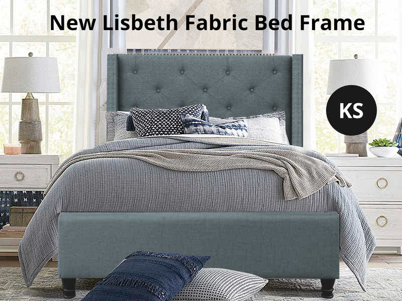 New Lisbeth Bed Frame Blue - King Single
