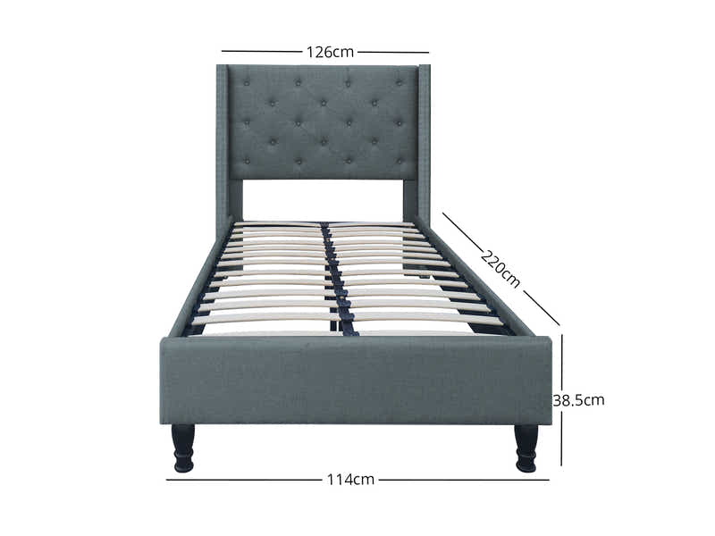 New Lisbeth Bed Frame Blue - King Single
