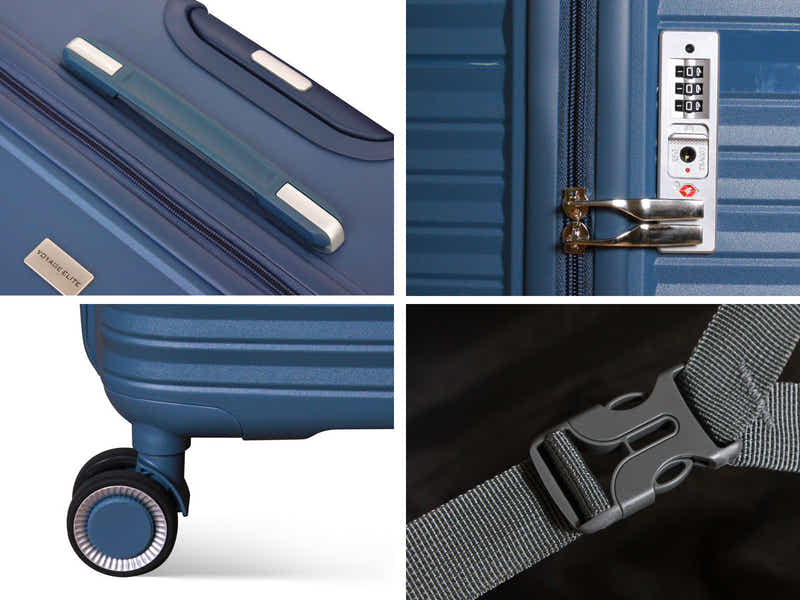 3-piece PP Luggage Set - Ice Blue