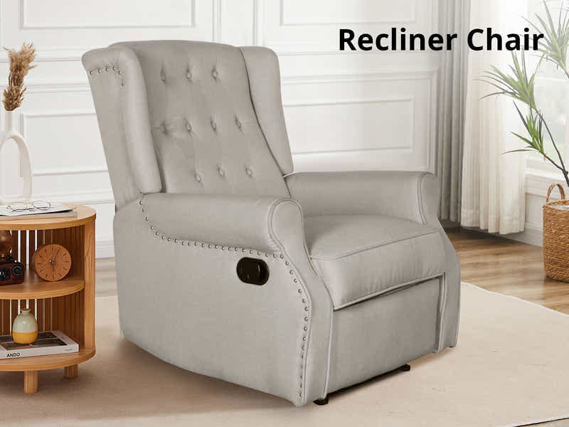 Linen Recliner Chair - Beige