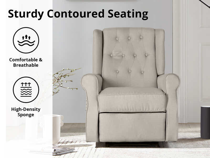 Linen Recliner Chair - Beige