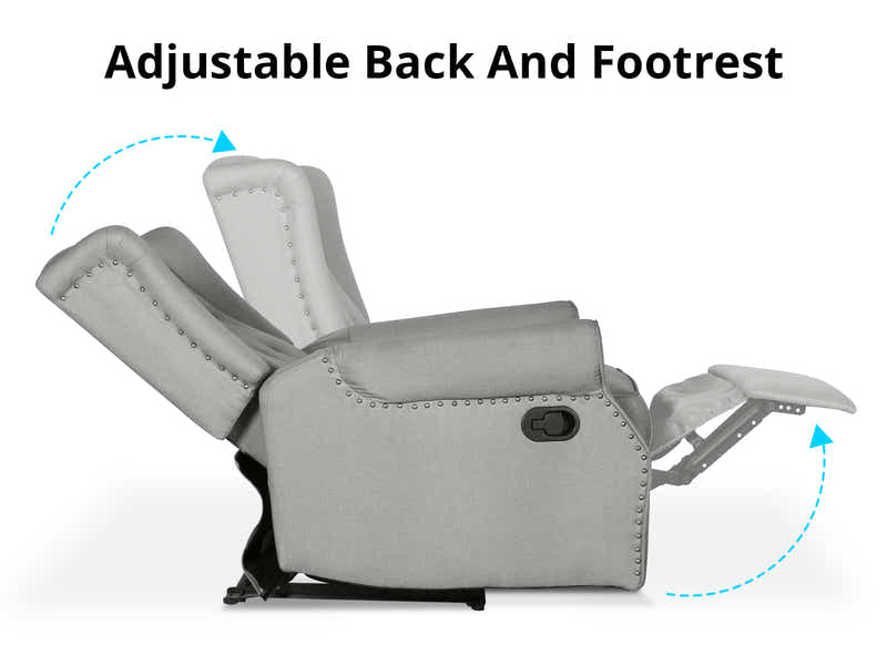 Linen Recliner Chair - Grey