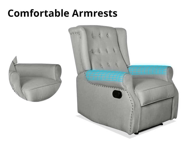 Linen Recliner Chair - Grey