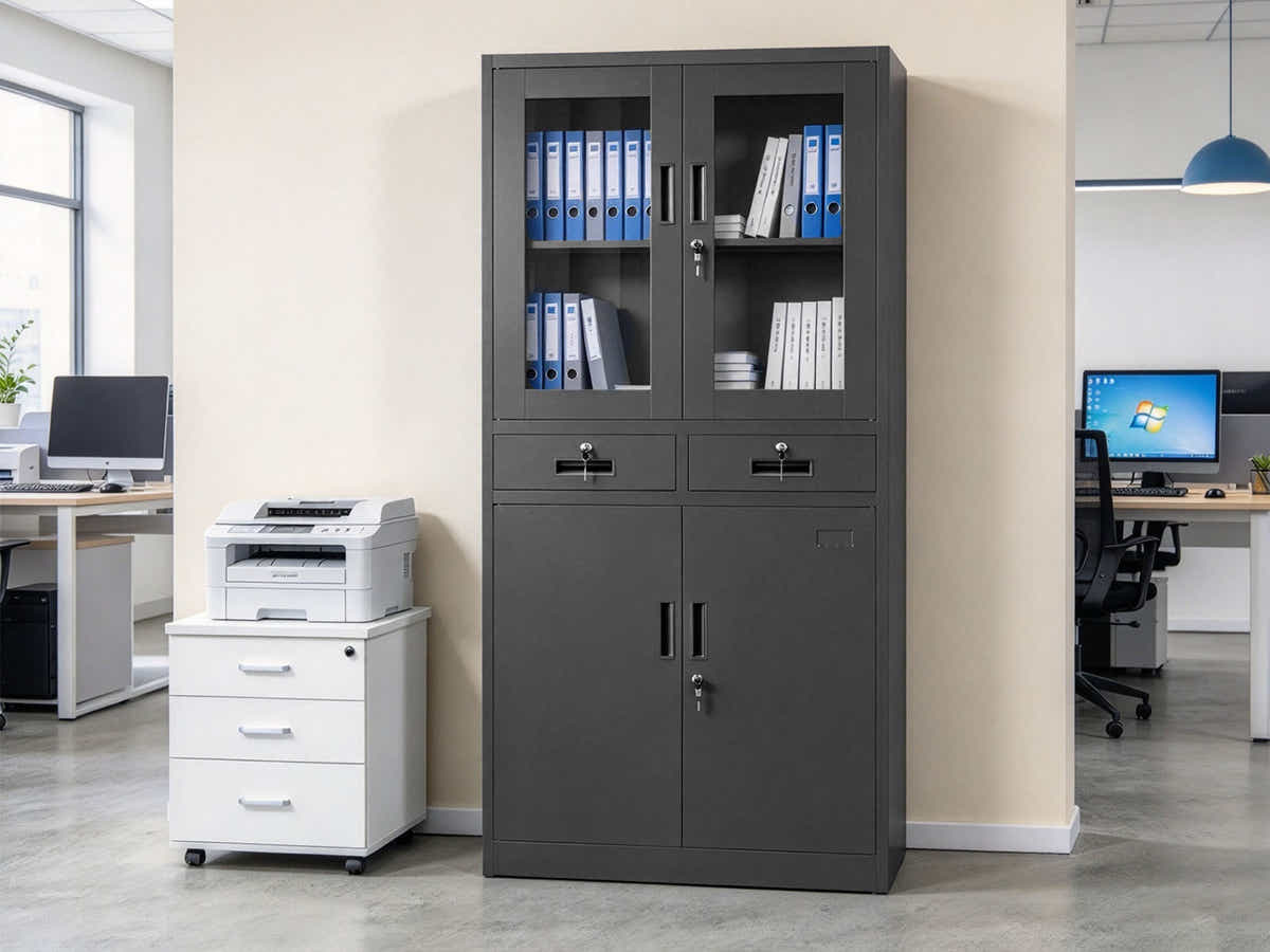 DS Mason Steel Half Display Filing Cabinet 2-Drawer