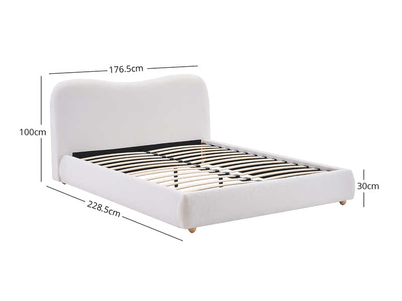 Chelsy Boucle Bed Frame Beige - Queen