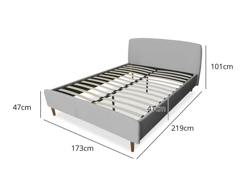 Zion Bed Frame Grey - Queen