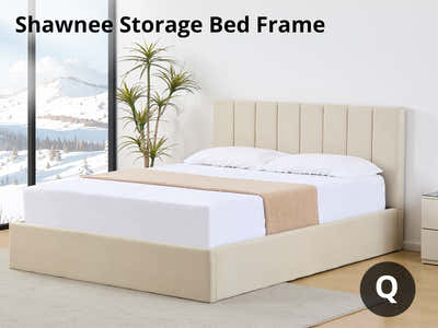 Shawnee Storage Bed Frame Beige - Queen