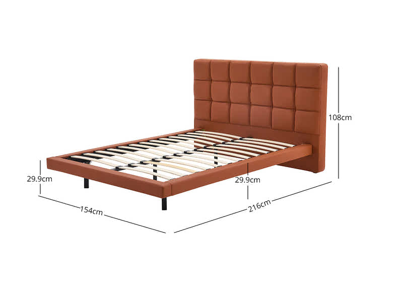 Kalyn PU Bed Frame Orange - Queen