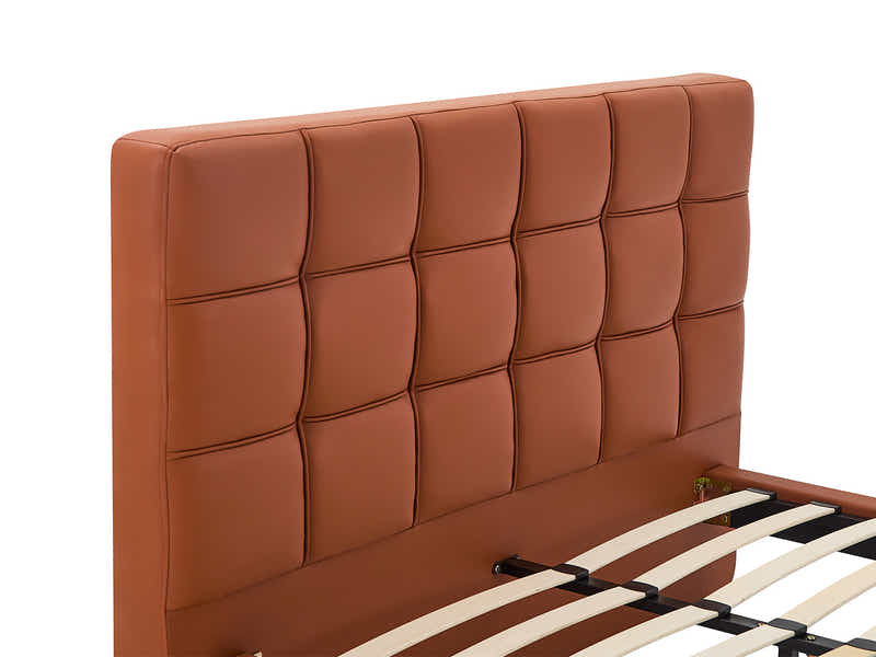 Kalyn PU Bed Frame Orange - Queen