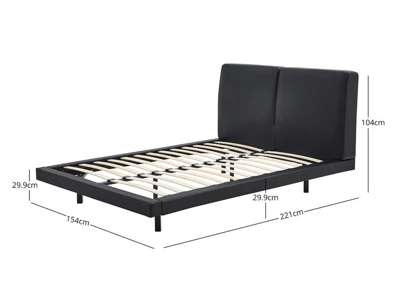 Priscilla PU Bed Frame Black - Queen