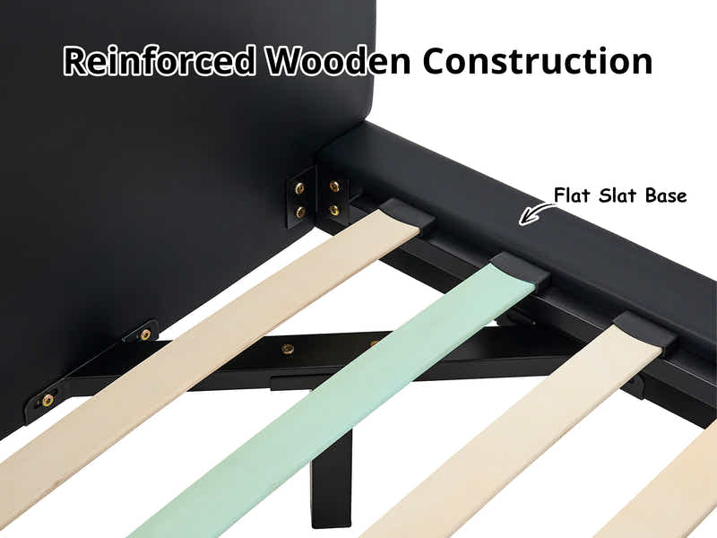 Priscilla PU Bed Frame Black - Queen