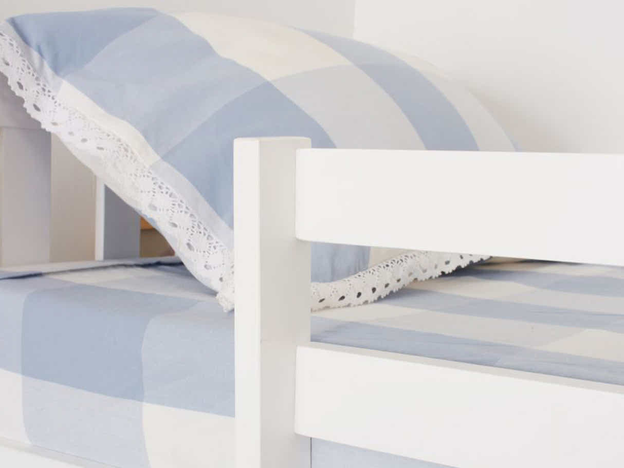 New Chico Triple Bunk Bed - White + Bon10 Single & Bon 21 Double Mattresses