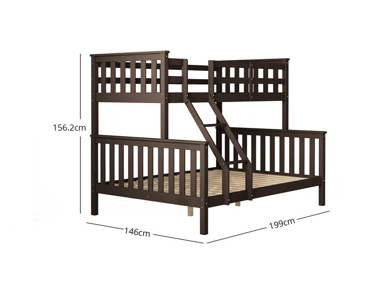 New Chico Triple Bunk Bed - Walnut