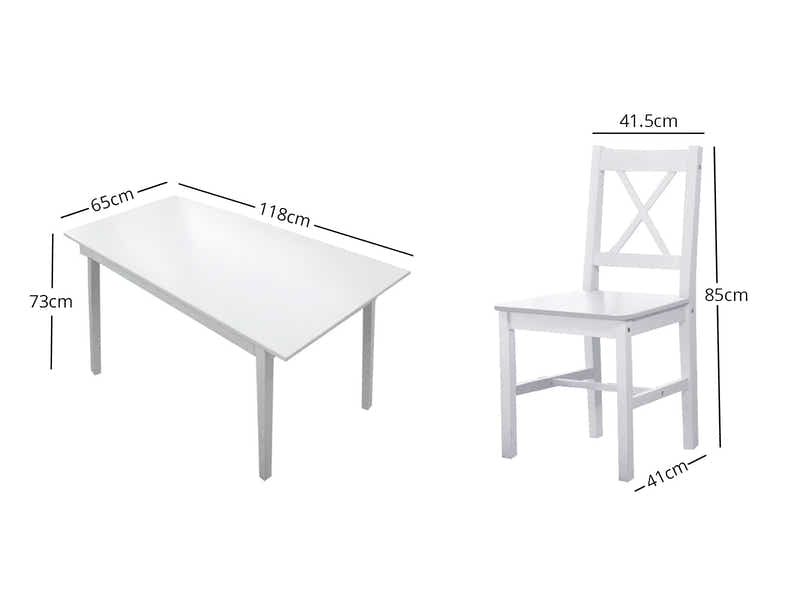 Ajax 5-Piece Dining Set - White