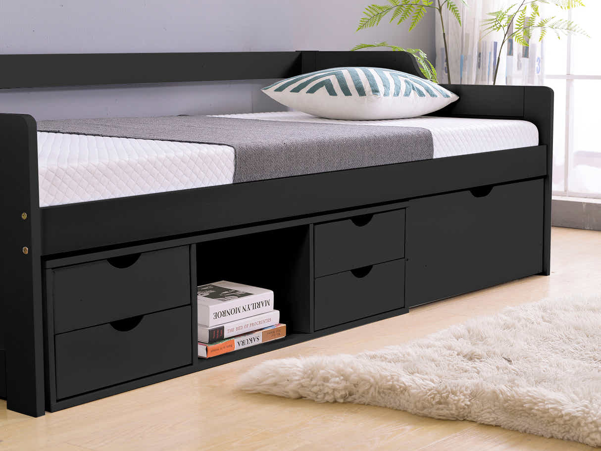 Herb Daybed with Drawers - Black