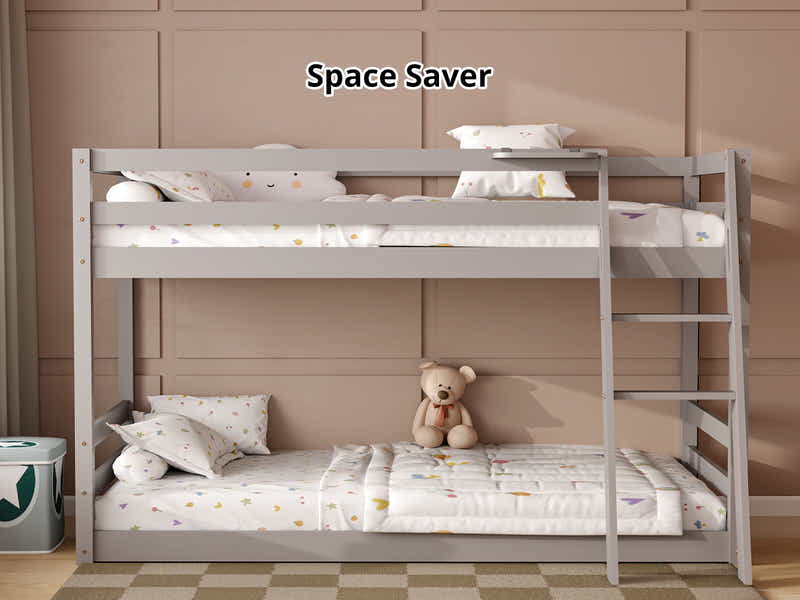 New Polli Mid-Sleeper Bunk Bed Grey