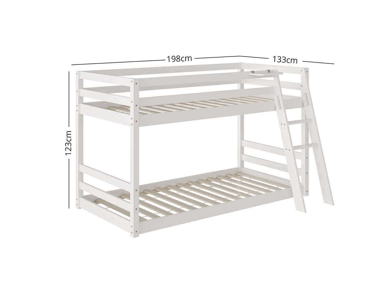 Xclusive Polli Mid-Sleeper Bunk Bed - White