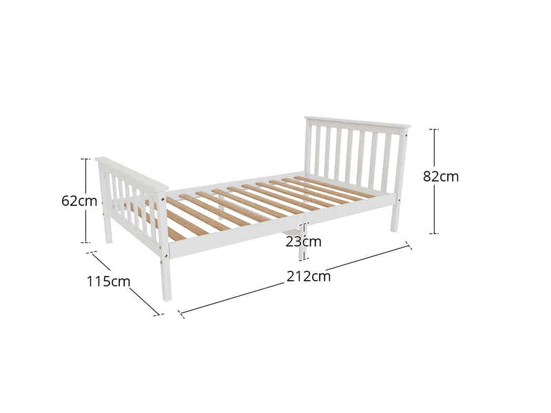 DS New Hampshire Bed Frame King Single White