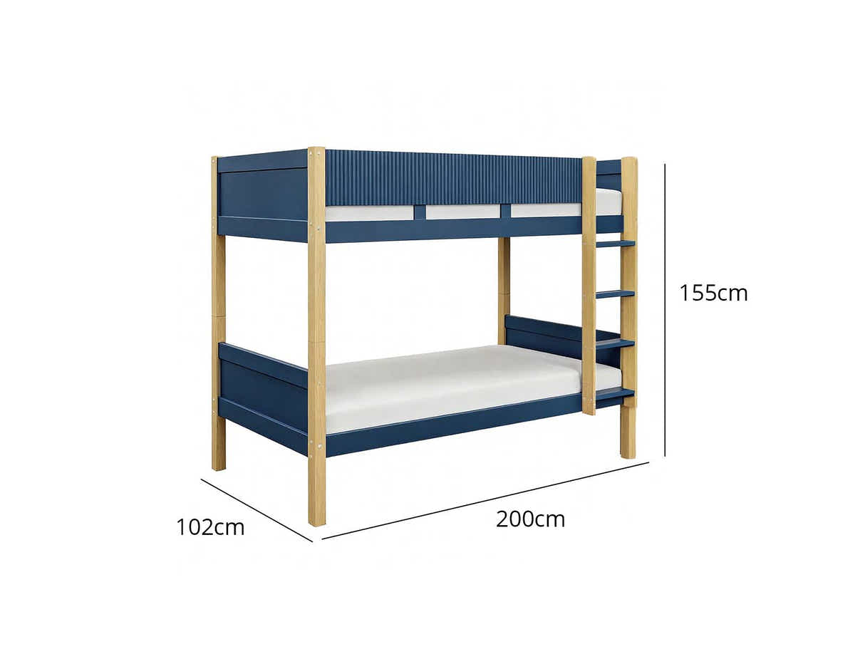 Mateo Bunk Bed - Oak & Navy