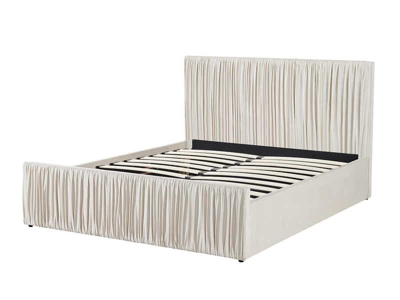 Blaine Velvet Bed Frame Beige - Queen
