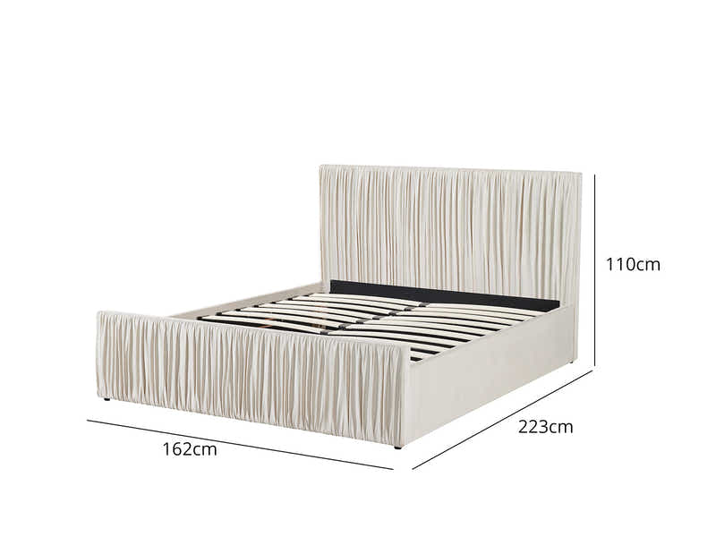 Blaine Velvet Bed Frame Beige - Queen