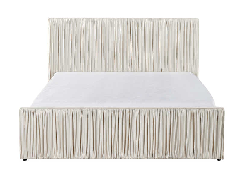 Blaine Velvet Bed Frame Beige - Queen