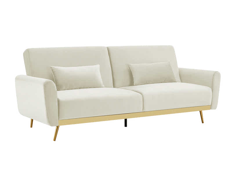 Limpley Velvet Sofa Bed - Beige