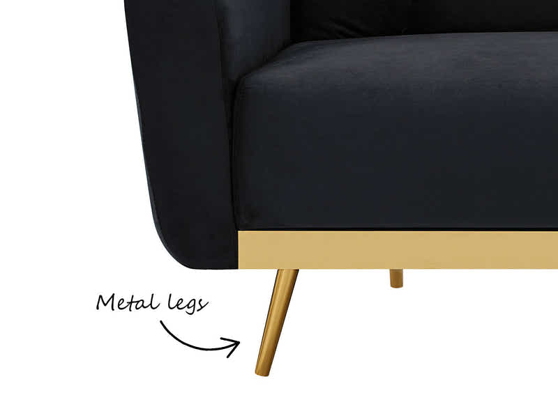 Limpley Velvet Sofa Bed - Black