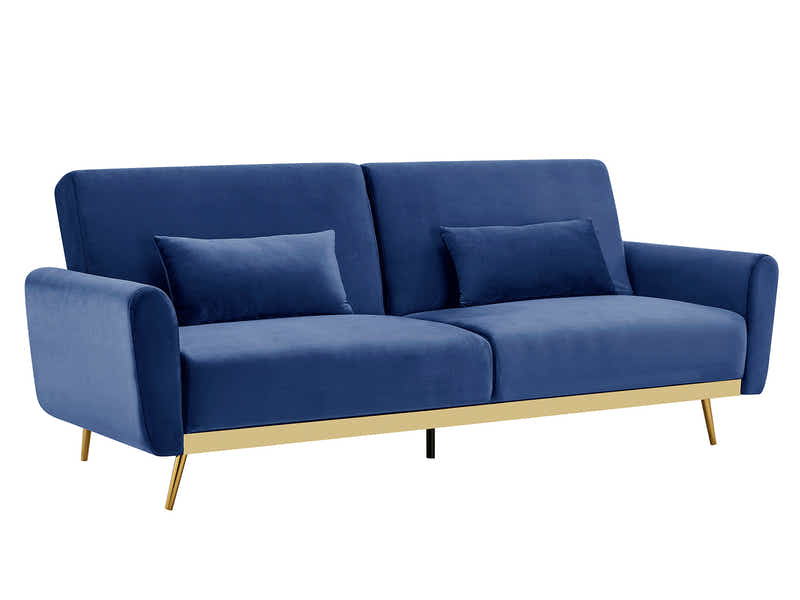 Limpley Velvet Sofa Bed - Blue