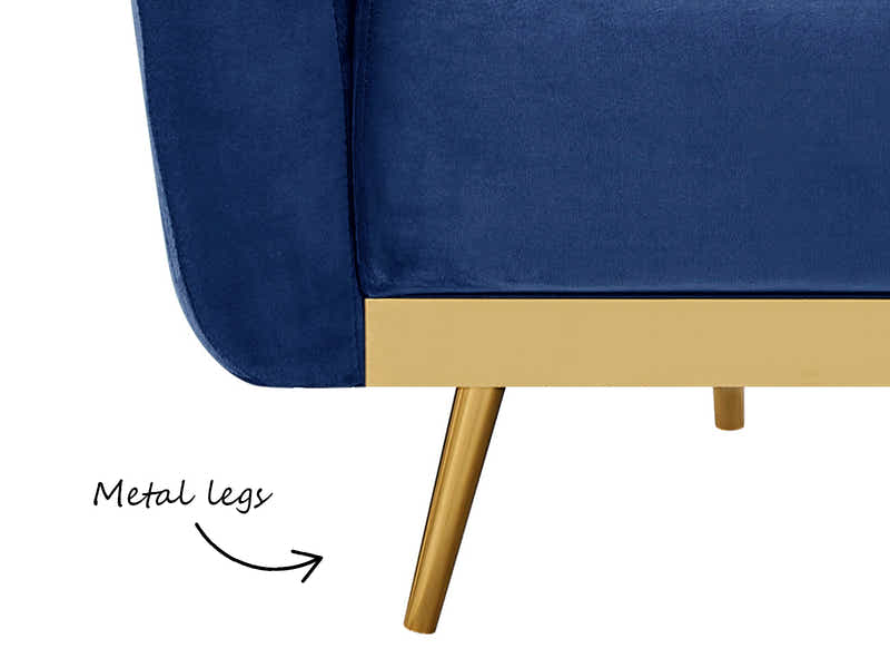 Limpley Velvet Sofa Bed - Blue