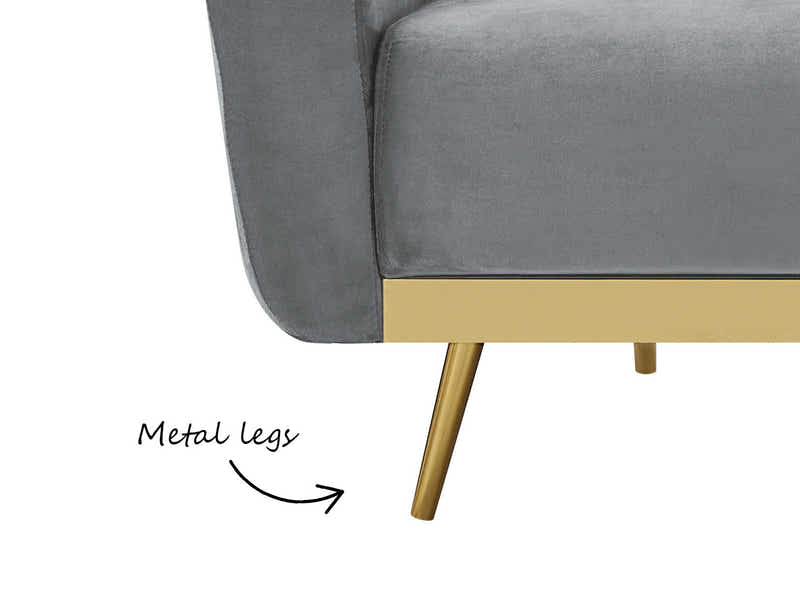 Limpley Velvet Sofa Bed - Grey