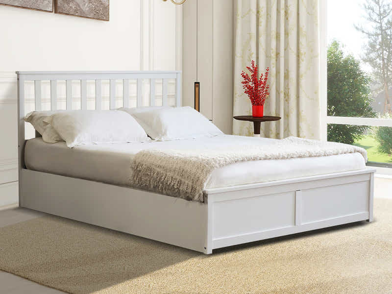 Atlantis Storage Bed Frame White - Queen