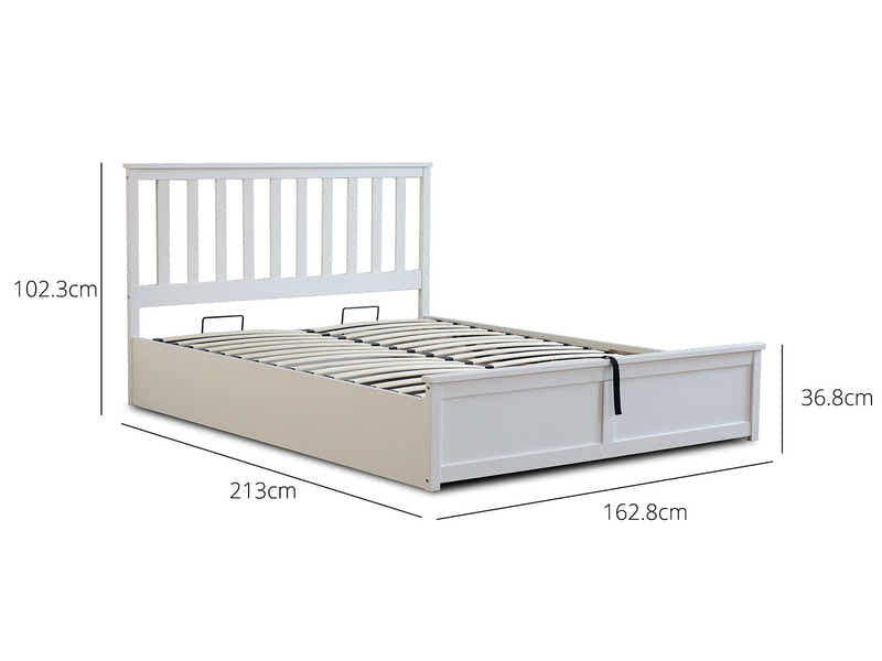Atlantis Storage Bed Frame White - Queen