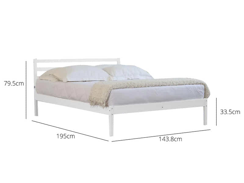 Atlas Bed Frame White - Double