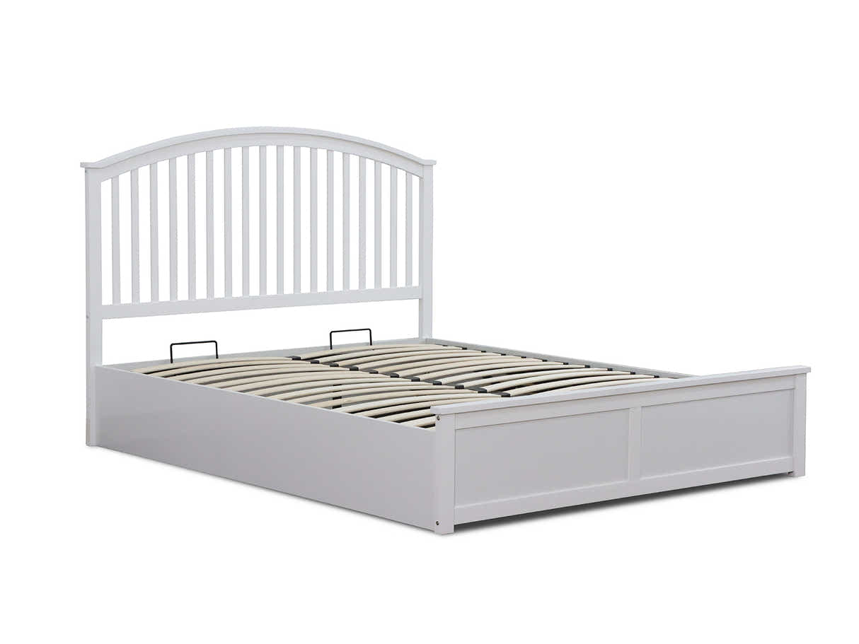 Harrogate Storage Bed Frame White - Double