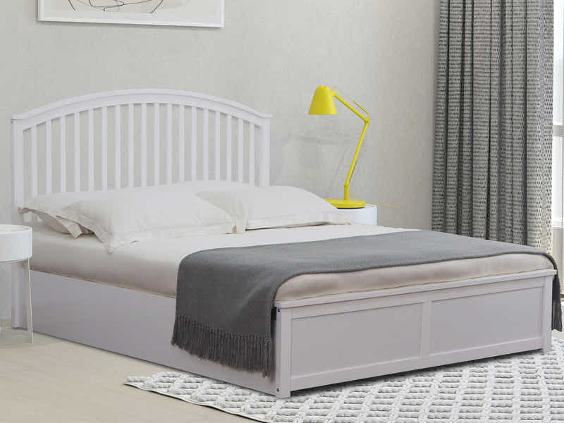 Harrogate Storage Bed Frame White - Double